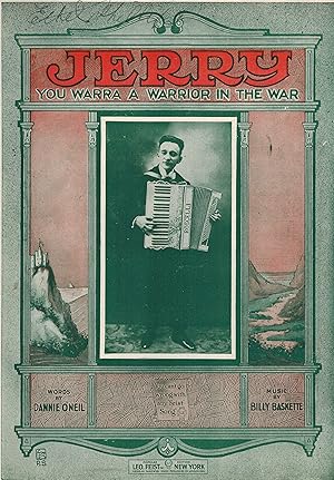 Jerry You Warra a Warrior in the War - Vintage Sheet Music dedicated to Jerry Vogel - War Edition