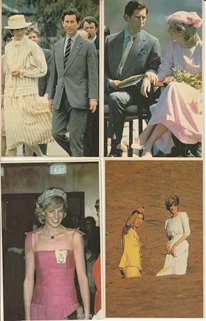 Charles & Diana 1983 In The Antipodes (Australia) Travel Series x4 Photo Postcards