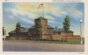 Fort Dearborn Chicago World's Fair 1933 Vintage Postcard Linen Rare