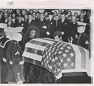 Original press photograph of Jackie and Edward Kennedy at John F. Kennedy's funeral, 1963