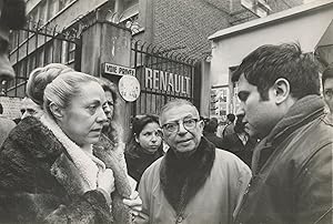 Original oversize photograph of Jean-Paul Sartre and Alain Geismar, 1970