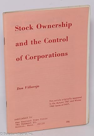 Stock ownership and the control of corporations