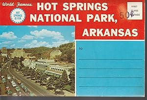 Hot Springs National Park, AR circa 1955 Postcard Book, 13 Views, Double Sided