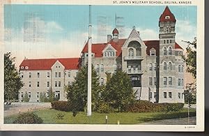 St. John's Military School Salina, KS 1938 Linen Postcard