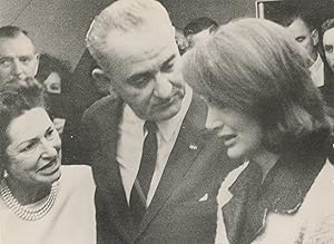 Original photograph of Lady Bird Johnson, Lyndon B. Johnson, and Jackie Kennedy on the day of Joh...