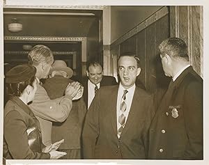 Original photograph of Joseph McCarthy and Roy Cohn arriving in federal court, 1955