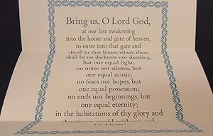 Rampant Lions Press - Printing of "A Prayer of Dr. Donne" for John Fuggles on the Feast of S. Joh...