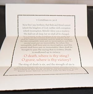 Rampant Lions Press - Printing of "1 Corinthians XV, In Memory of Mildred Emily Fuggles, 1918-200...
