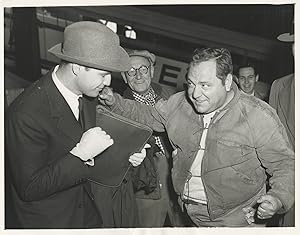 Original photograph of Marlon Brando arriving in New York, 1954