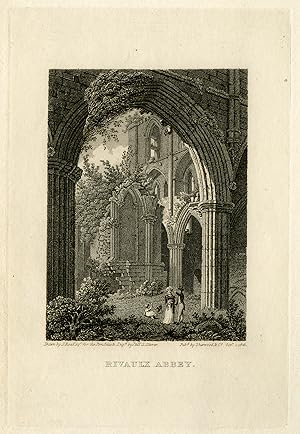 Antique Print-Architecture-View of Rivaulx abbey in England-Roe-Storer-1823