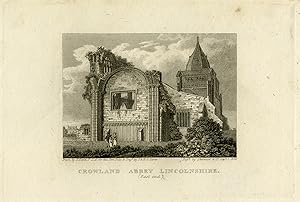 Antique Print-Architecture-View of Crowland abbey-Lincolnshire-Espin-Storer-1823