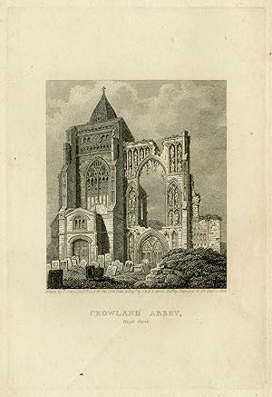 Antique Print-View of Crowland abbey in Lincolnshire-England-Espin-Storer-1823