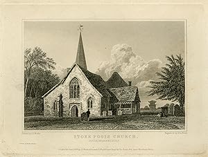 Antique Print-Architecture-Stoke Pogis church in Buckinghamshire-Neale-Keux-1824