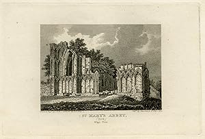 Antique Print-Architecture-View of St. Mary's abbey near York-Storer-1823