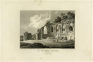 Antique Print-Architecture-View of St Mary's abbey near York-Winkles-Storer-1823