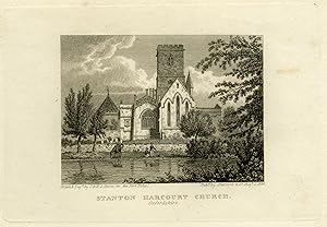 Antique Print-Architecture-Stanton Harcourt church in Oxfordshire-Storer-1823
