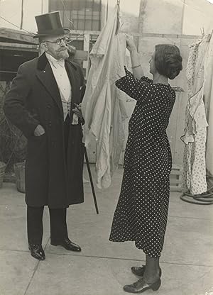 Original photograph of character actor Charles A. Millsfield on the set, circa 1937