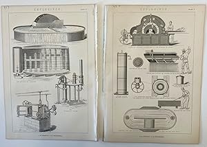 (Original Steel Engraving ) 'EXPLOSIVES' (Two Prints ) from Encyclopedia of Chemistry . Theoretic...