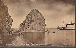 Hermosa Passing Sugar Loaf, Catalina Island, CA 1912 Postcard