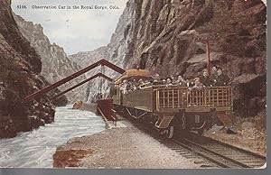 Observation Car in the Royal Gorge, CO 1910 Postcard