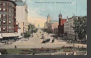 Washington DC Pennsylvania Avenue, Street Scene 1912 Trolly 1¢ Franklin