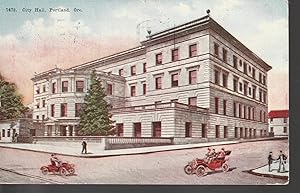 Portland OR City Hall 1915 Vehicles 1¢ Washington Postcard