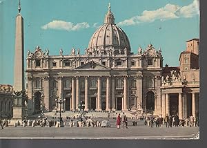 St. Peter's Square and Basilica, Vatican 1974 Oversize Postcard; Poste Vaticane