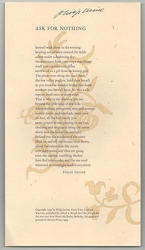 Ask for Nothing (Signed Broadside)
