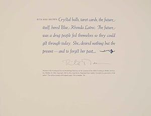 from Southern Discomfort (Signed Broadside)