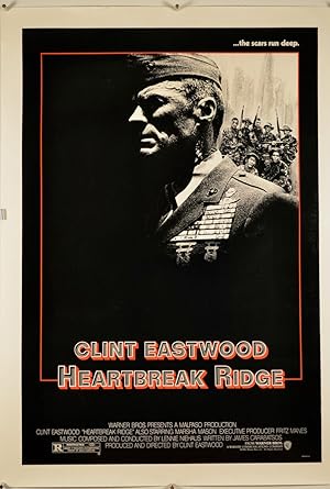 1986 ORIGINAL POSTER "HEARTBREAK RIDGE" / LINENBACKED / 1-SHEET / USMC