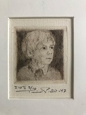 Bo. A Small Drypoint Portrait, Signed, Dated & Numbered 2/10