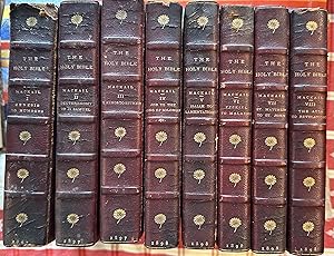 8 Custom Bound Volumes of The Holy Bible Containing The Old and New Testaments
