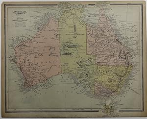 1888 Color Historical map of Australia and Tasmania