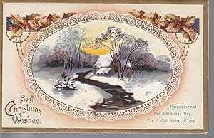 Christmas Wishes 1912 Woodland Cabin, Art Postcard 1¢ Washington
