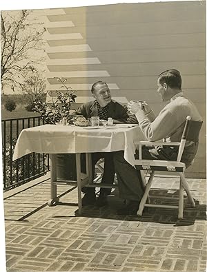 Original press photograph of W. Somerset Maugham and Glenway Wescott, 1942