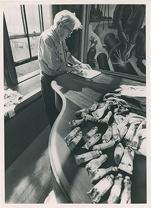 Original photograph of Thomas Hart Benton in his studio, 1968