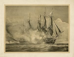 Antique Print-Naval engagement-The battle of Boston Harbourt in 1813-Haghe-1892