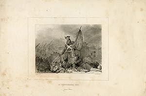 Antique Print-A battle scene from the Polish Rising-Raffet-Burdet-ca. 1835