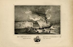 Antique Print-Explosion of gunboat nr. II-van Speyk-Monogrammist G. S. -ca. 1831