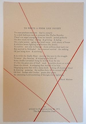 To Write a Poem Like Dickey