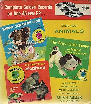 3 Complete Little Golden Record on One EP 319 Songs About Animals 45 RPM Very Good