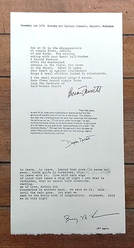 Burnaby Art Gallery poetry broadsheet