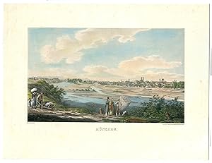 Antique Master Print-MUNCHEN-MUNICH-VIEW-LANDSCAPE-ISAR RIVER-Kraus-1832