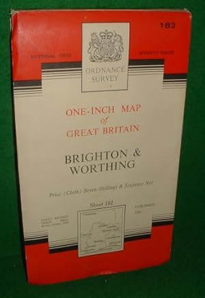 ORDNANCE SURVEY ONE-INCH MAP OF GREAT BRITAIN BRIGHTON AND WORTHING SHEET 182