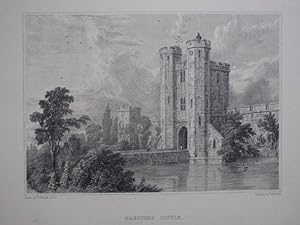 Original Antique Engraving Illustrating Maxstoke Castle in Warwickshire. Published By T.Underwood...