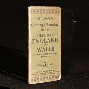 Bacon's Cycling & Motoring Map of Central England and Wales: All Main Roads Specifically Coloured