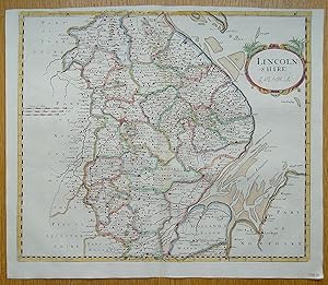 Antique Map LINCOLNSHIRE Robert Morden, original old vintage map 1722