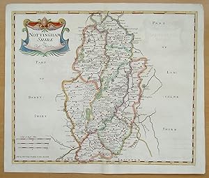 Antique Map NOTTINGHAMSHIRE, Robert Morden, original old vintage map 1722