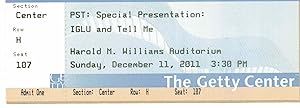 Ticket stub PST presentation of IGLU ane Tell Me