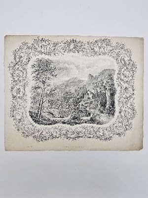 View of an Alpine Mill and Bridge